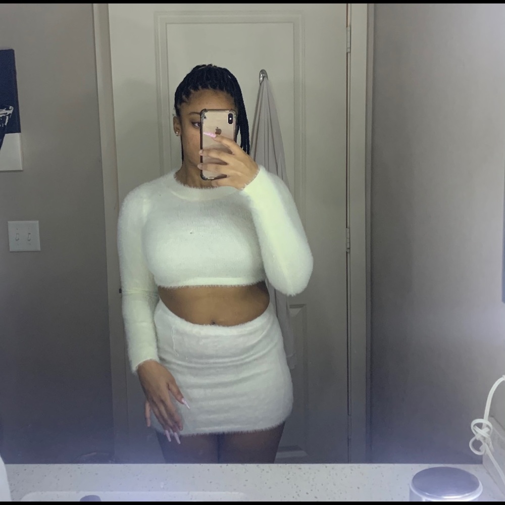 Fashion Nova Fuzzy Skirt Set